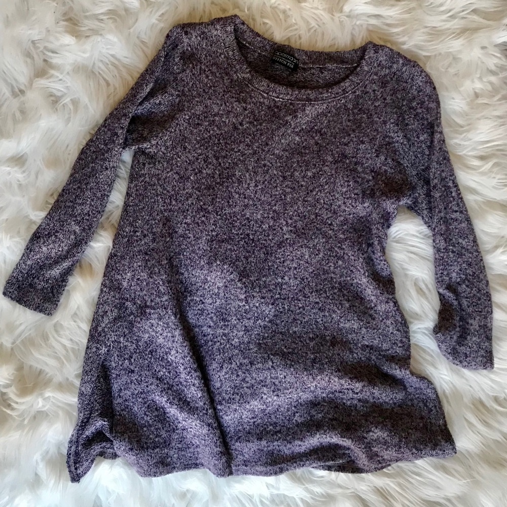 Papermoon - Purple Heathered Side-Slit Sweater